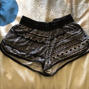 Black patterned shorts